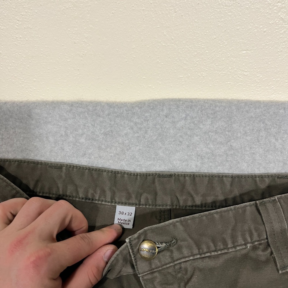 Carhartt Pants Mens 36x32 (Tag 38x32) Brown Carpenter Canvas Workwear Relaxed - Picture 11 of 12